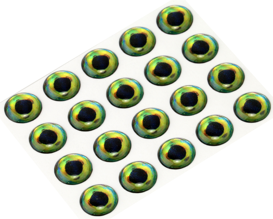 3D Epoxy Fish Eyes, Dorado, 5 mm