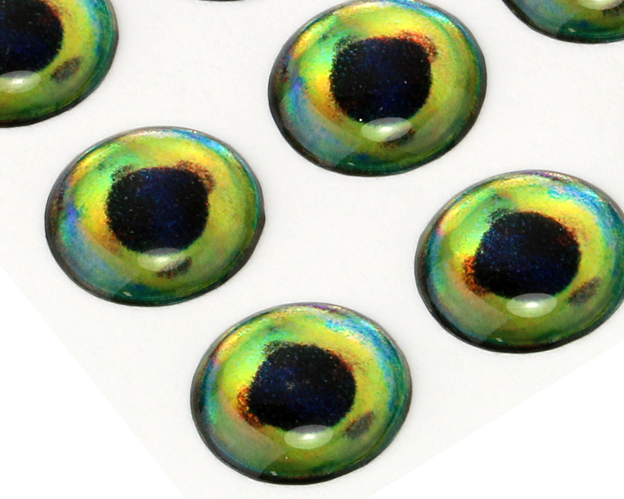 3D Epoxy Fish Eyes, Dorado, 8 mm