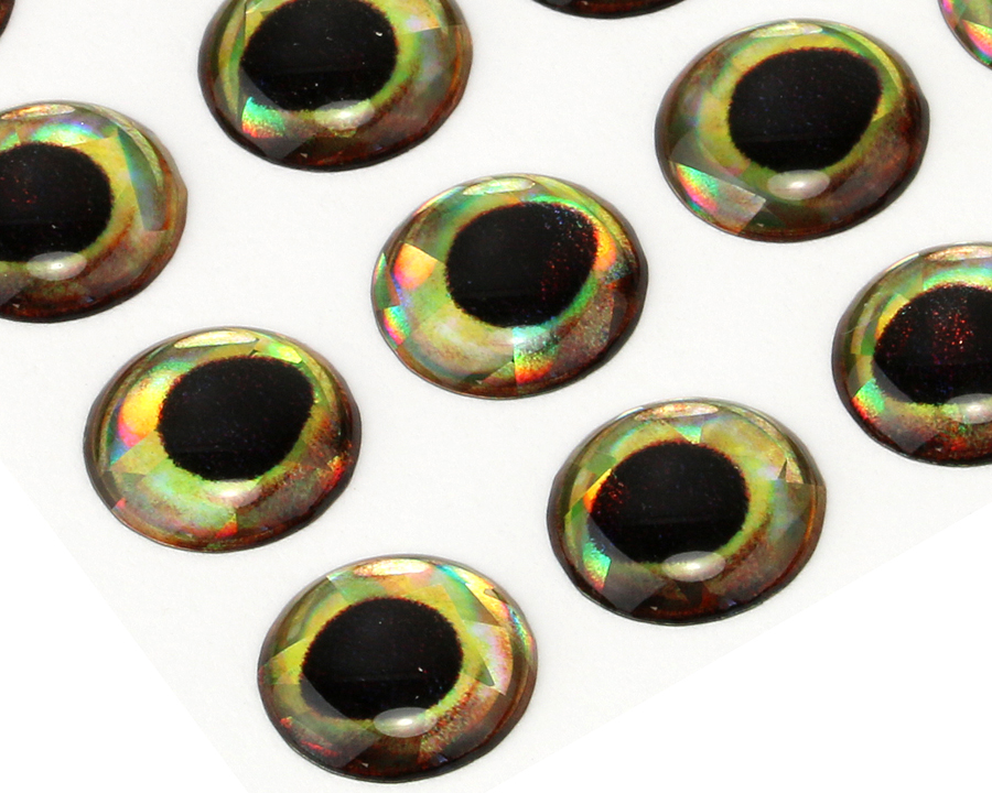 3D Epoxy Fish Eyes, Holographic Perch, 10 mm