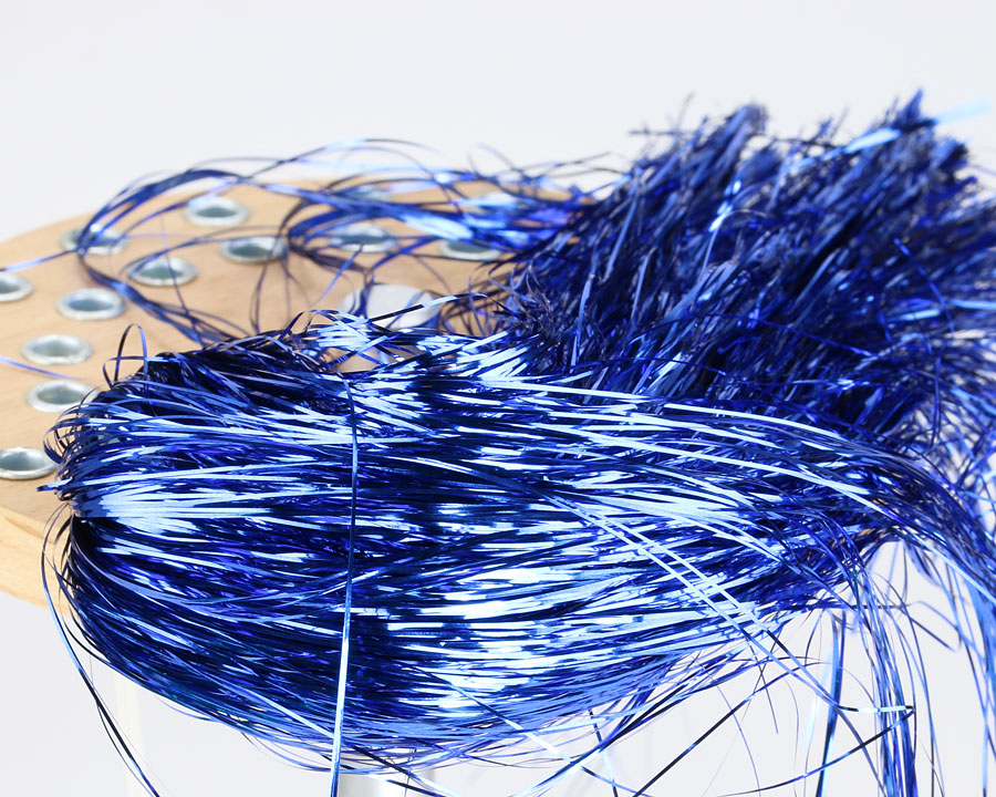 blue tinsel wreath hair